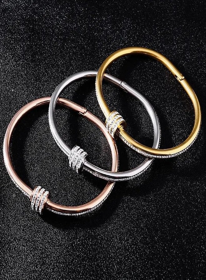 MEENAZ bracelet for women Stylish Bangles for women Adjustable Anti Tarnish Bracelet for girls rose gold Kada for Women Accessories Anti Tarnish Jewellery Stainless Steel Cuff Bracelet gifts Combo - Image 5