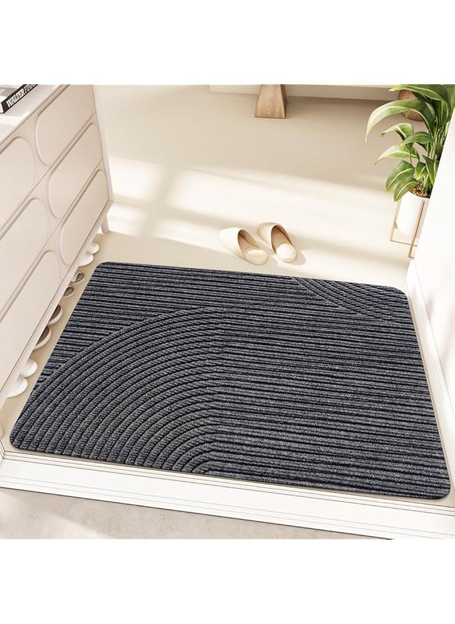 erorex Front Door Mat Indoor Outdoor Entrance Rubber Backing Non Slip Door Mats Waterproof All Season Doormat Heavy Duty Durable Welcome Mat For Front Back Doors Laundry Rooms Grey  - Image 1