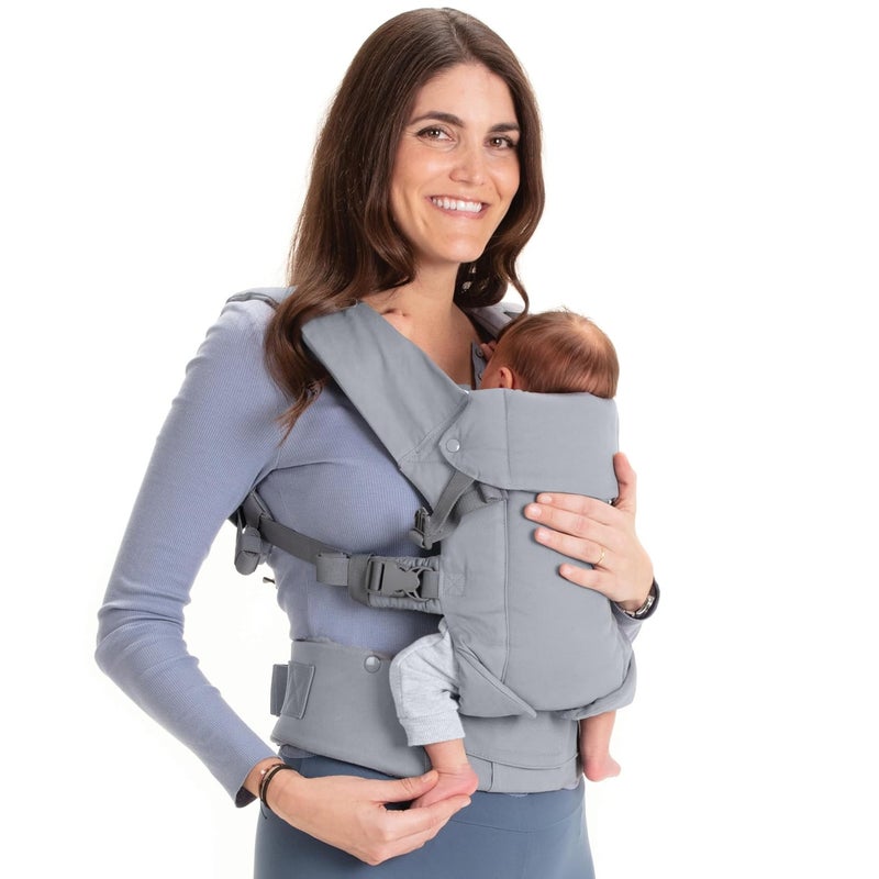 Beco Gemini Baby Carriers from Newborn to Toddler  Certified Ergonomic Newborn Baby Carrier for Infants and Children of 735 lbs  M Shape Adjustable Seat 100 Cotton Grey - Image 1