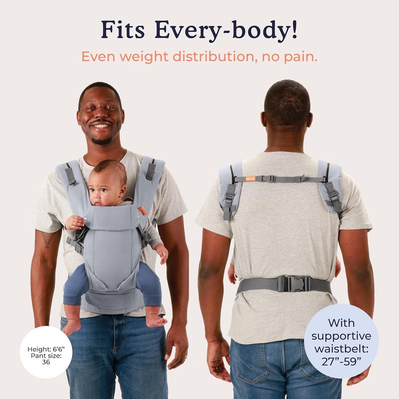 Beco Gemini Baby Carriers from Newborn to Toddler  Certified Ergonomic Newborn Baby Carrier for Infants and Children of 735 lbs  M Shape Adjustable Seat 100 Cotton Grey - Image 5