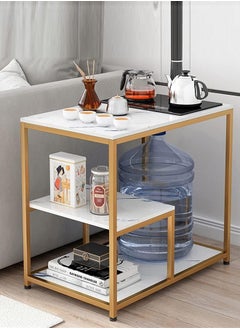 Generic Side Table, End Table for Living Room, Metal Frame Gold Color, Tall End Table for Bed Room,Coffee Tea End Table for Living Room  - Image 3