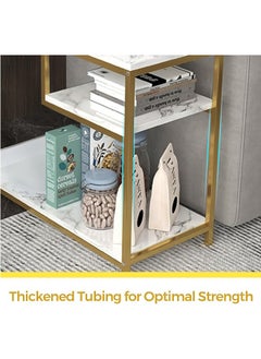 Generic Side Table, End Table for Living Room, Metal Frame Gold Color, Tall End Table for Bed Room,Coffee Tea End Table for Living Room  - Image 4