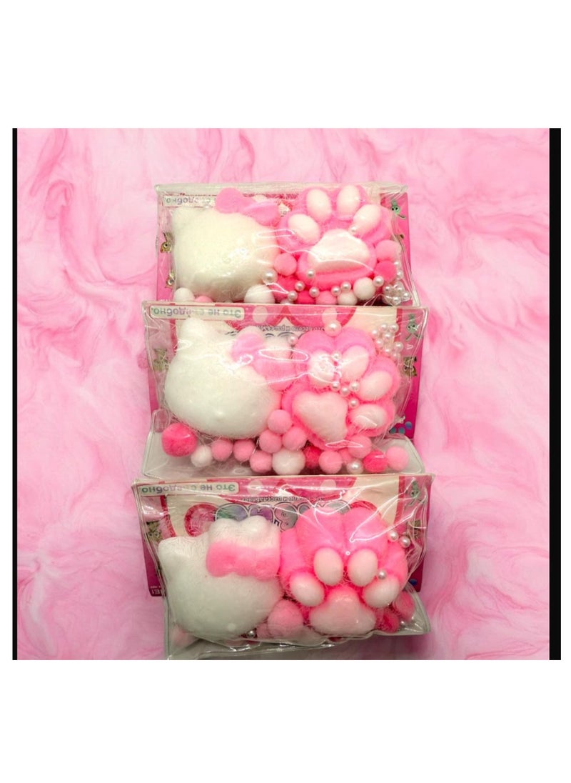 Squishy Cat Claw The squishy features a cute and fun cat claw design. Colors: It features matching white and pink colors, adding a fun and exciting element. Texture: It's made of a soft, squeezable material, making it fun to touch and play with.