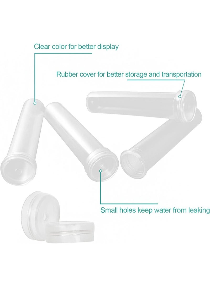 Aikanbo - 20 Pack Floral Water Tubes/Vials for Flower Arrangements, Rose Flower Water Tubes Aqua Picks，Clear Plastic Rose Water Tubes with Picks，Floral Water Tubes Stems Picks (7.2 x 1.5cm) - Image 1