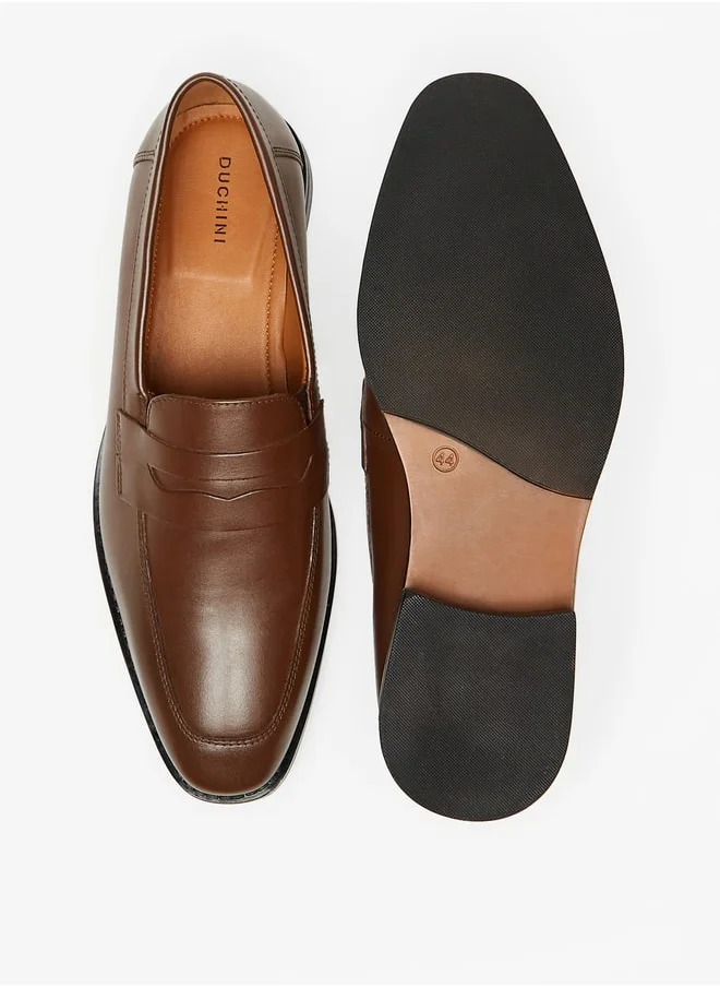 DUCHINI Men's Solid Slip-On Loafers