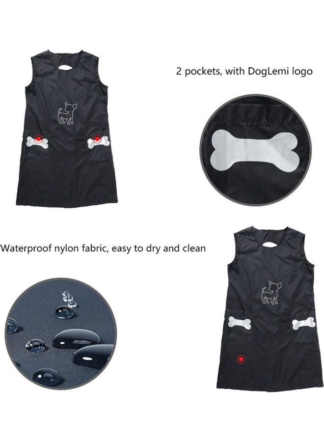Loquat Anti Stick Hair Waterproof Nylon Grooming Apron with Pocket for Dog Cat Cleaning black 25*25*25cm - Image 2