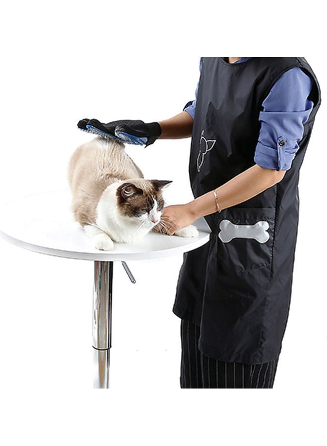 Loquat Anti Stick Hair Waterproof Nylon Grooming Apron with Pocket for Dog Cat Cleaning black 25*25*25cm - Image 1