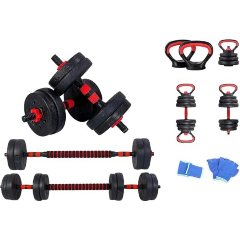 مجموعة لياقة ماكس 20 كيلوجرام مع تمرين الضغط، kettlebell، أوزان متعددة، وقفازات اختيار الأنسب لك - Image 2