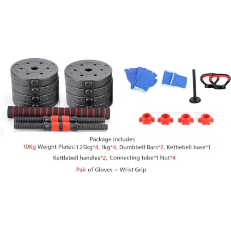 مجموعة لياقة ماكس 20 كيلوجرام مع تمرين الضغط، kettlebell، أوزان متعددة، وقفازات اختيار الأنسب لك - Image 3