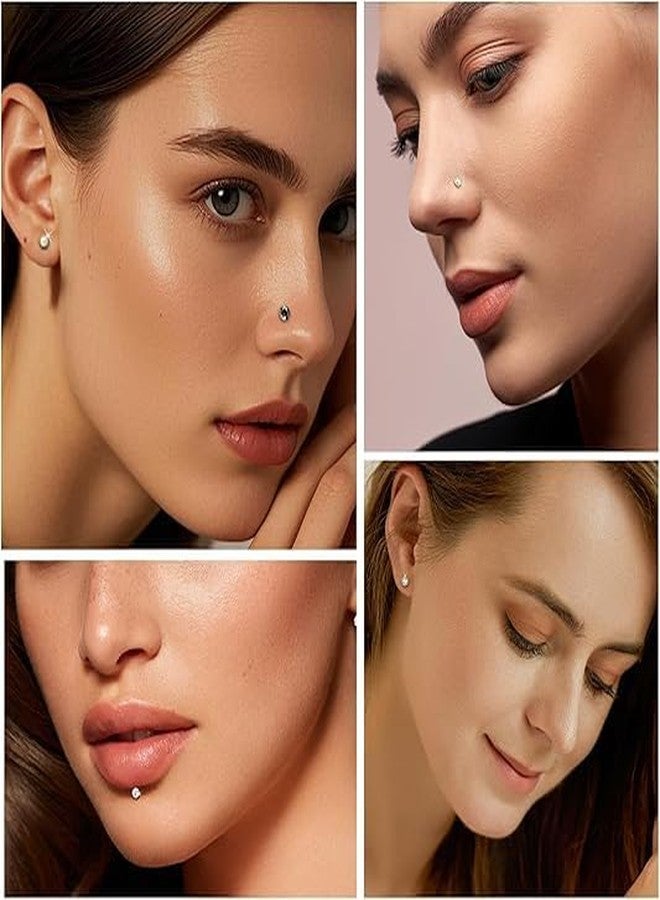 ونسينغ أقراط أنف مسطحة من ONESING، متوفرة بمقاسات 16 و18 و20، مصنوعة من الذهب عيار 14 قيراطًا، بدون خيوط، مصنوعة من الفولاذ المقاوم للصدأ المضاد للحساسية، مناسبة للأنف والغضروف والأذن الداخلية والشفة والصدفة. - Image 4