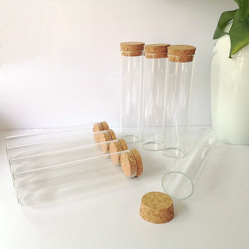 8 Pcs 60ml Glass Test Tubes With Cork Stoppers For DIY Wishing Bottles Storage Jars Wedding Party Decor - Image 3