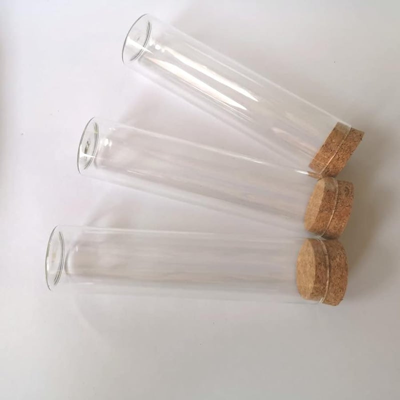 8 Pcs 60ml Glass Test Tubes With Cork Stoppers For DIY Wishing Bottles Storage Jars Wedding Party Decor - Image 1
