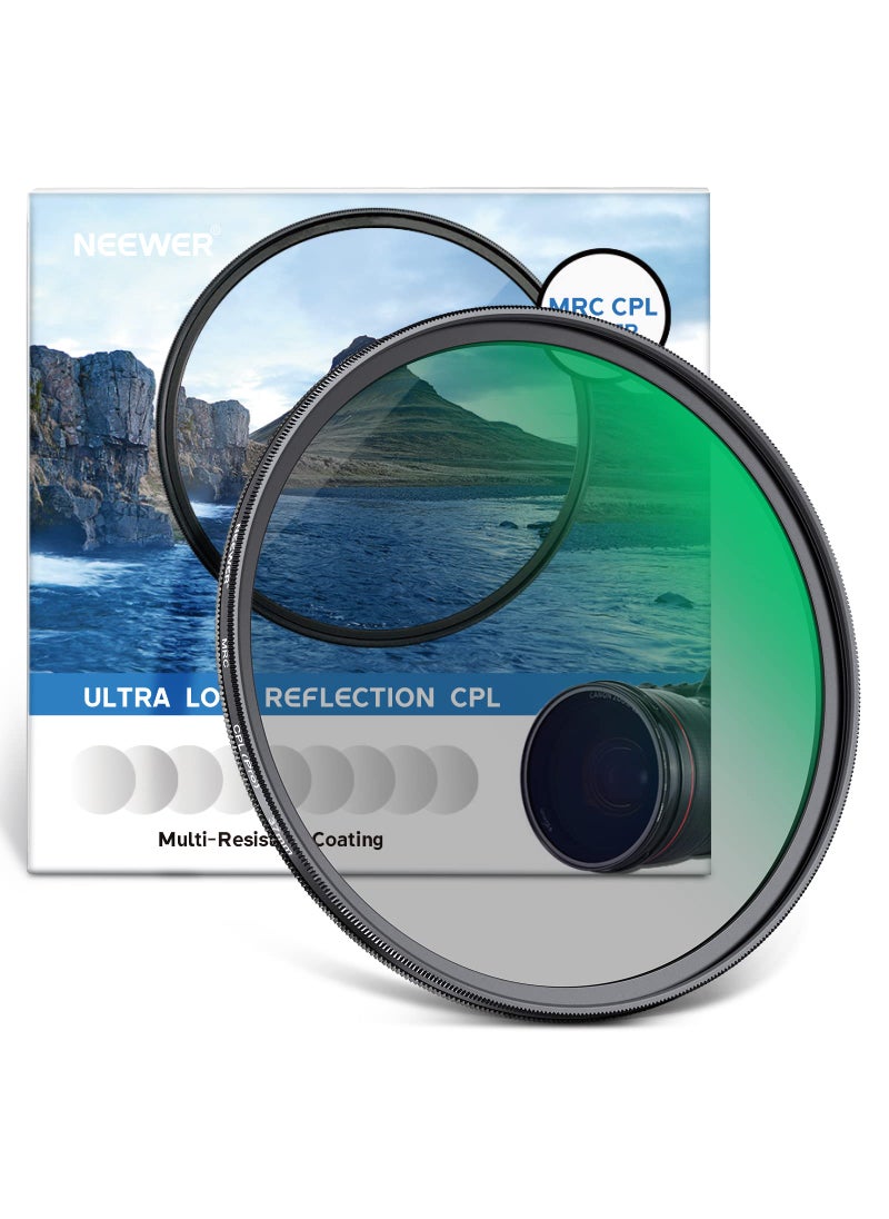 Neewer Neewer 37mm Polarizing Filter 30 Layer Multi Resistant Nano Coatings Circular Polarising Filter(CPL) Reduce Glare/Enhance Contrast/Ultra Slim/Reduces Reflection/HD Optical Glass Polarizer Filter  - Image 1