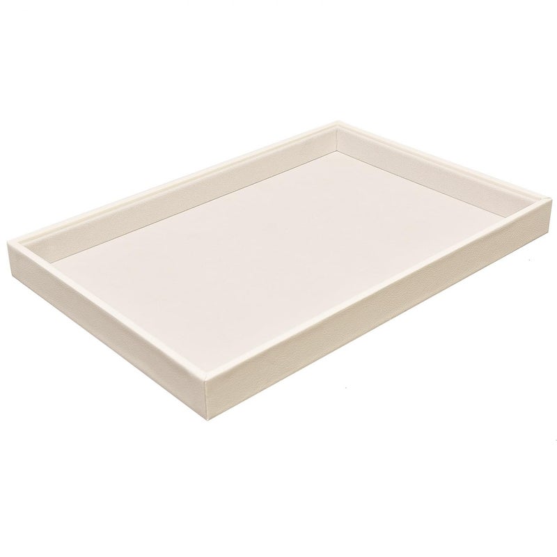 JETEHO Beige Velvet Jewelry Tray for Drawers Jewelrys Display Tray Stackable Jewelry Organizer Trays for Necklace Bracelet Ring Watch (1 Pack) - Image 1