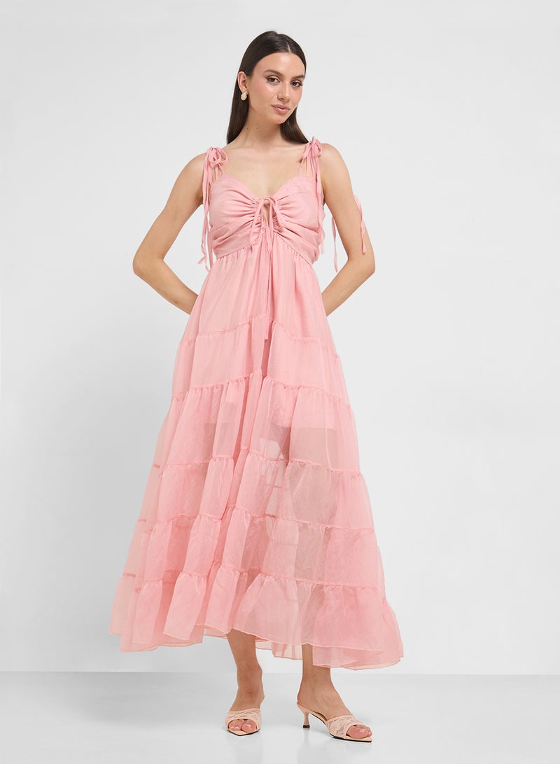 ELLA Dress With Shoulder Tie Up Straps  - Image 4