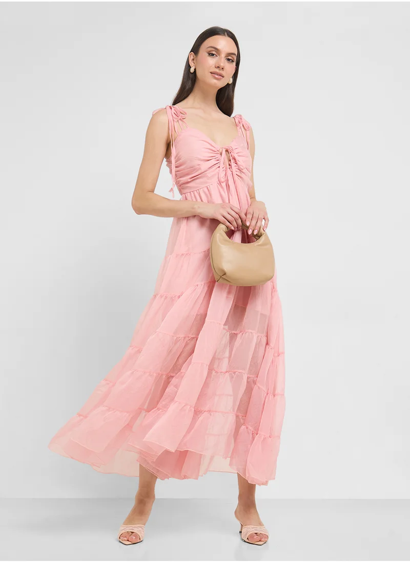ايلا Dress With Shoulder Tie Up Straps