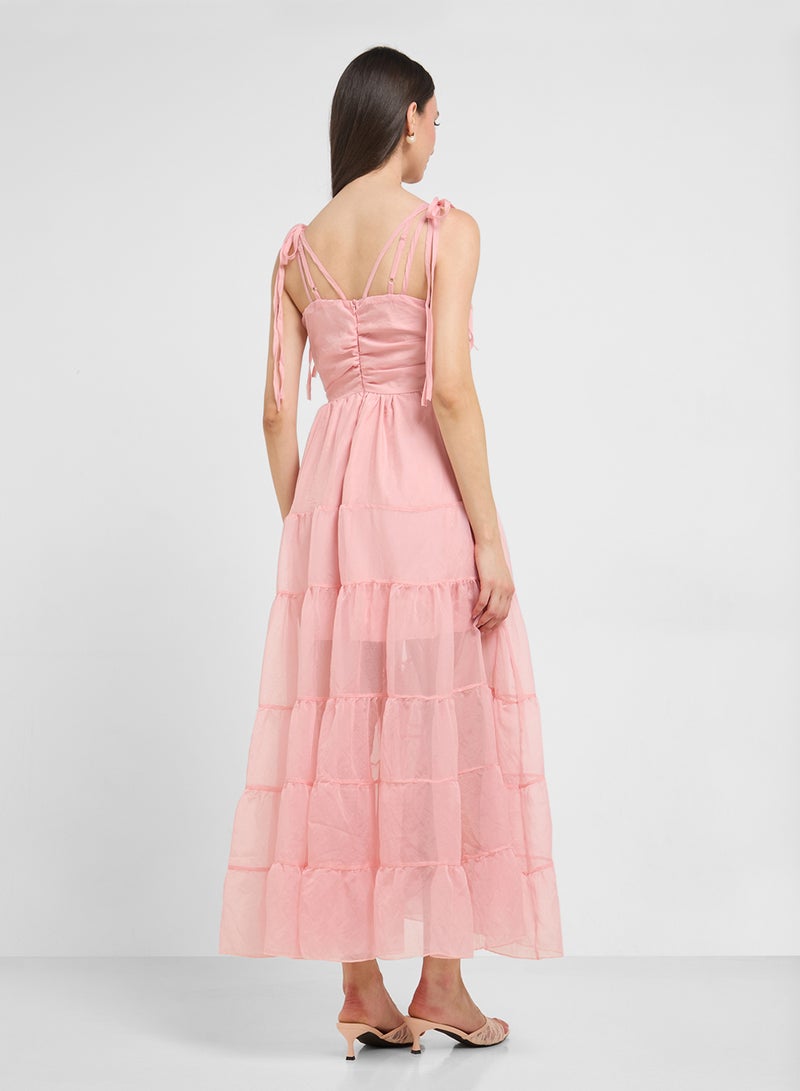 ELLA Dress With Shoulder Tie Up Straps - Image 2