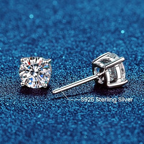 Sereney Hypoallergenic 925 Sterling Silver Stud Earrings for Women, Round 5A Cubic Zirconia Earrings CZ Studs Earrings for Girl Women Men 6mm - Image 5