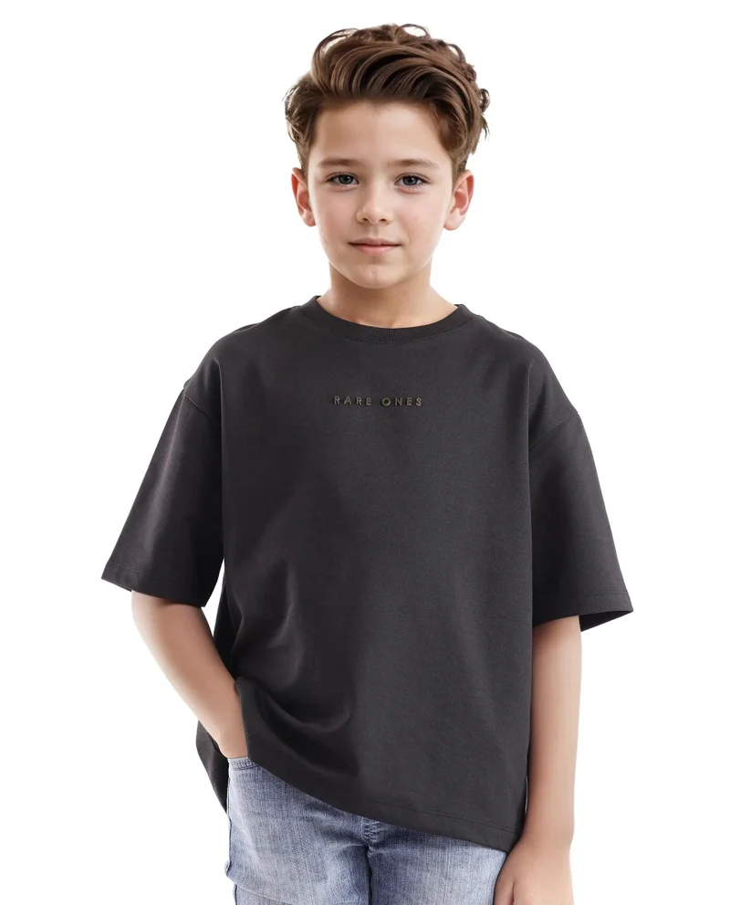 Rare Ones Rare Ones Kids Pete Black Cotton Half Sleeves Crew Neck Oversized Fit HD Print Branded T-Shirt