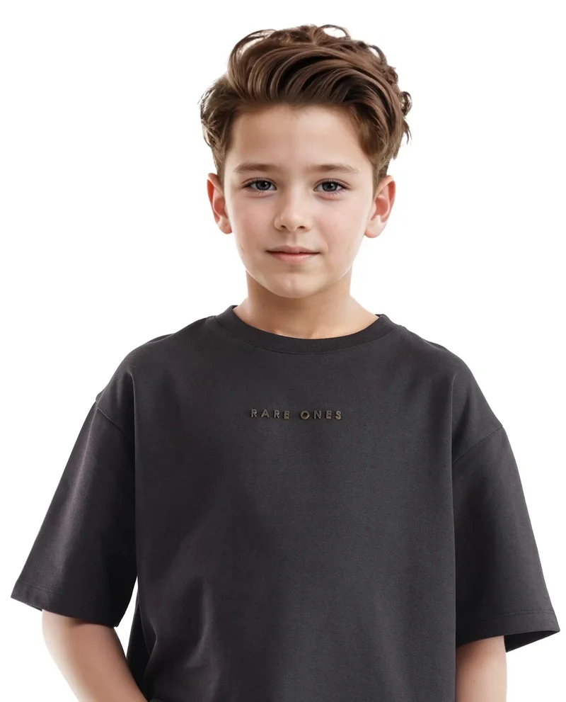 Rare Ones Rare Ones Kids Pete Black Cotton Half Sleeves Crew Neck Oversized Fit HD Print Branded T-Shirt