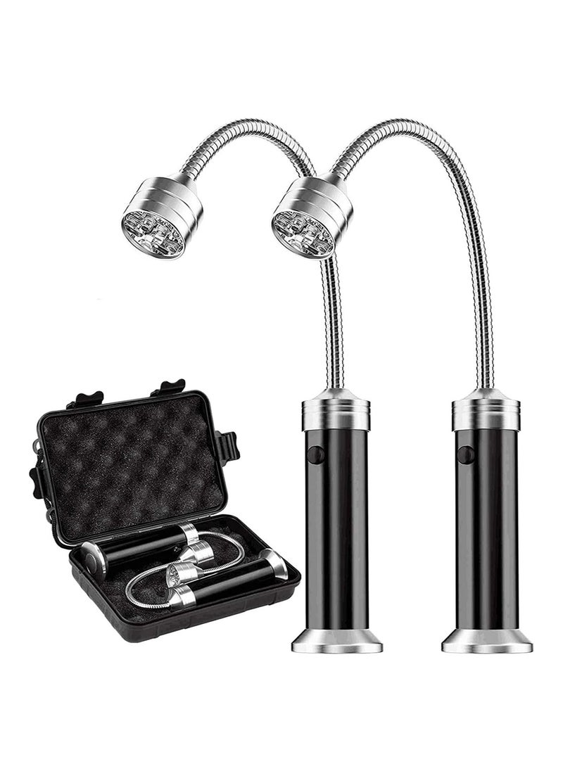 SYOSI Barbecue Grill Light, Magnetic 360 Degree Adjustable BBQ Light Set Outdoor Grill Lights BBQ Accessories, Super-Bright for Night Outdoor Cooking, Water and Heat Resistant, Not Included Battery (2 Pack)  - Image 1