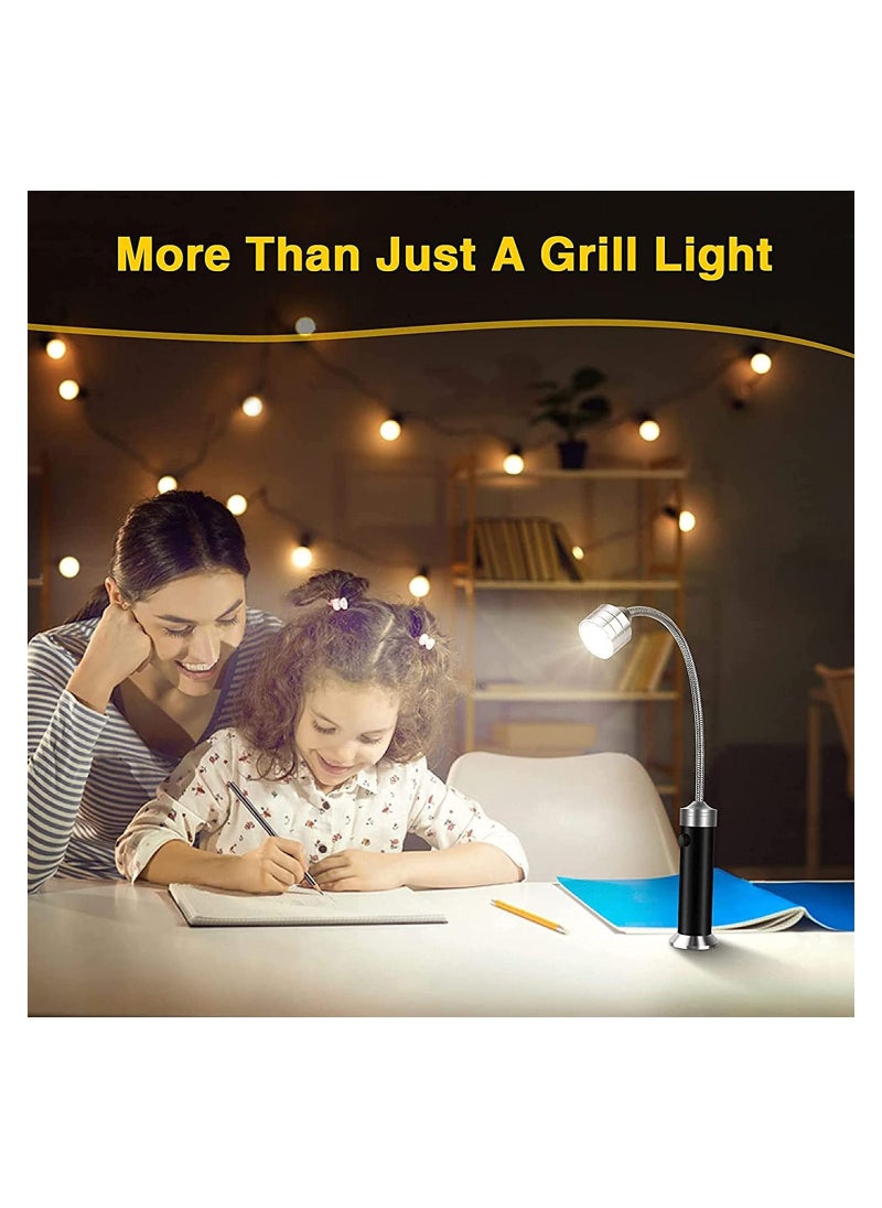 SYOSI Barbecue Grill Light, Magnetic 360 Degree Adjustable BBQ Light Set Outdoor Grill Lights BBQ Accessories, Super-Bright for Night Outdoor Cooking, Water and Heat Resistant, Not Included Battery (2 Pack)  - Image 4