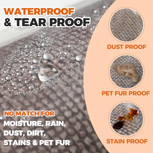 Storage Standard Heavy Duty Rug Storage Bag - Reusable Rug Shipping Bag, Waterproof Plastic Rug Cover - Fits Rolled Carpet Up to 6 x 9 Feet, 4 Mil Thick Tear Proof Plastic Storage Bag - 1 Clear Bag, 92 x 20 Inches - Image 5