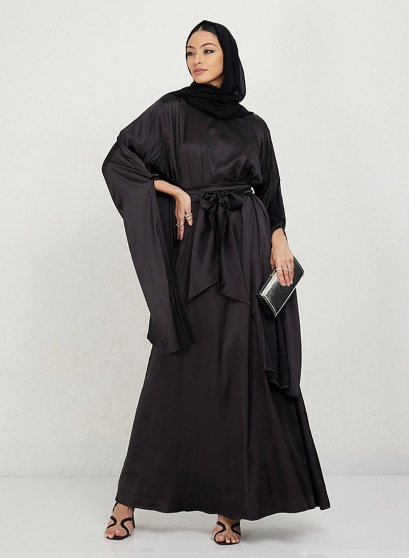 روزيت عباية أكمام طويلة من الساتان - Image 4