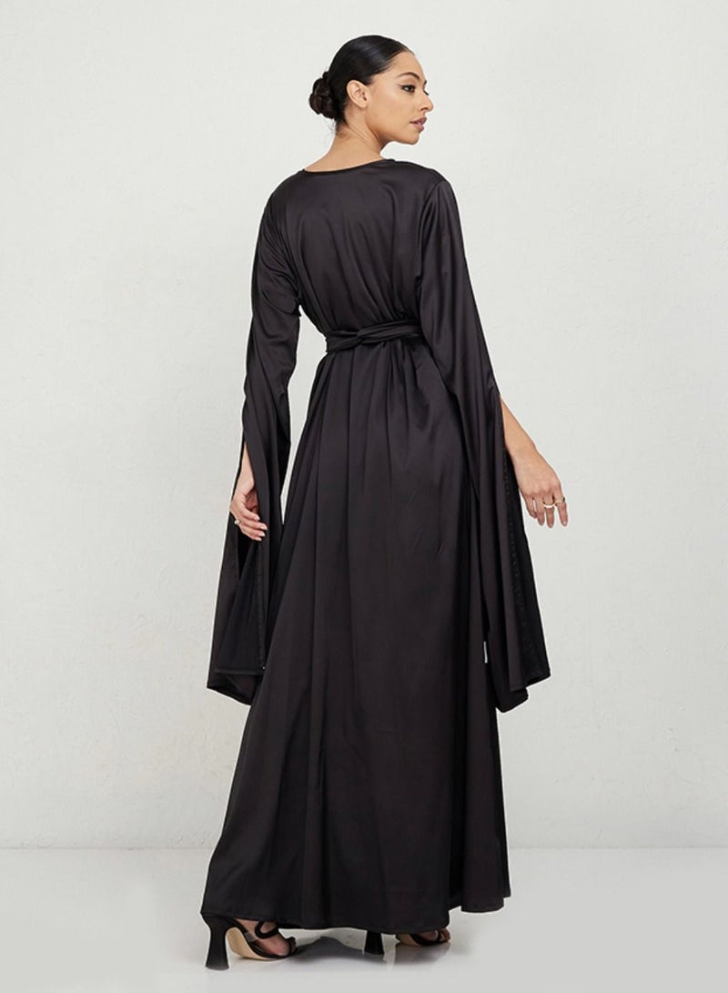 روزيت عباية أكمام طويلة من الساتان - Image 2