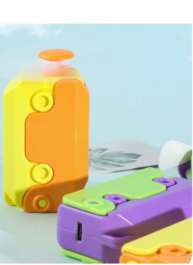 OUYoo 2 in1 Portable Mini Handheld Fan Fidget Toy, USB Rechargeable Cute Fans And Fidget Toy, Cool Radish Knife Small Fan for Outdoor Office  - Image 3