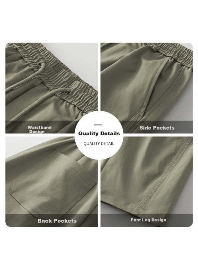 Mingchuang Youpin Miniso Men's Casual Pants Simple Straight Wide-leg Long Pants Spring Autumn Sports Khaki XL - Image 3