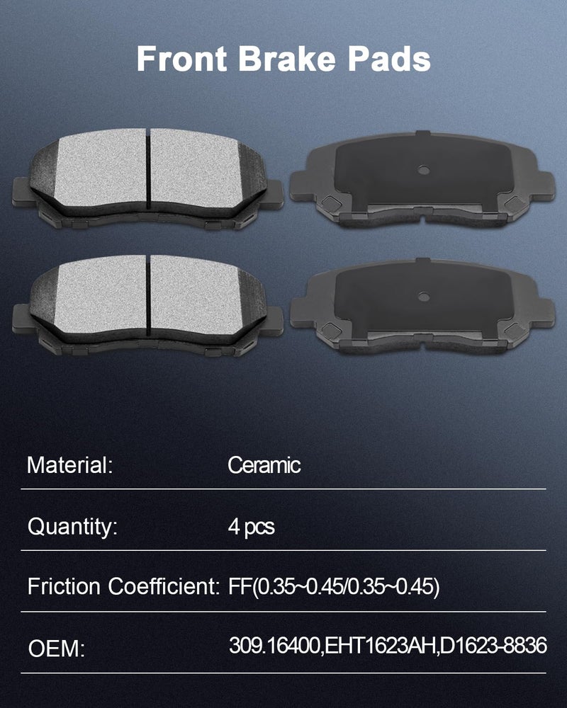 ECCPP Premium Ceramic Brake Pads Sets For 2013 2014 2015 2016 for Dodge Dart - Image 3