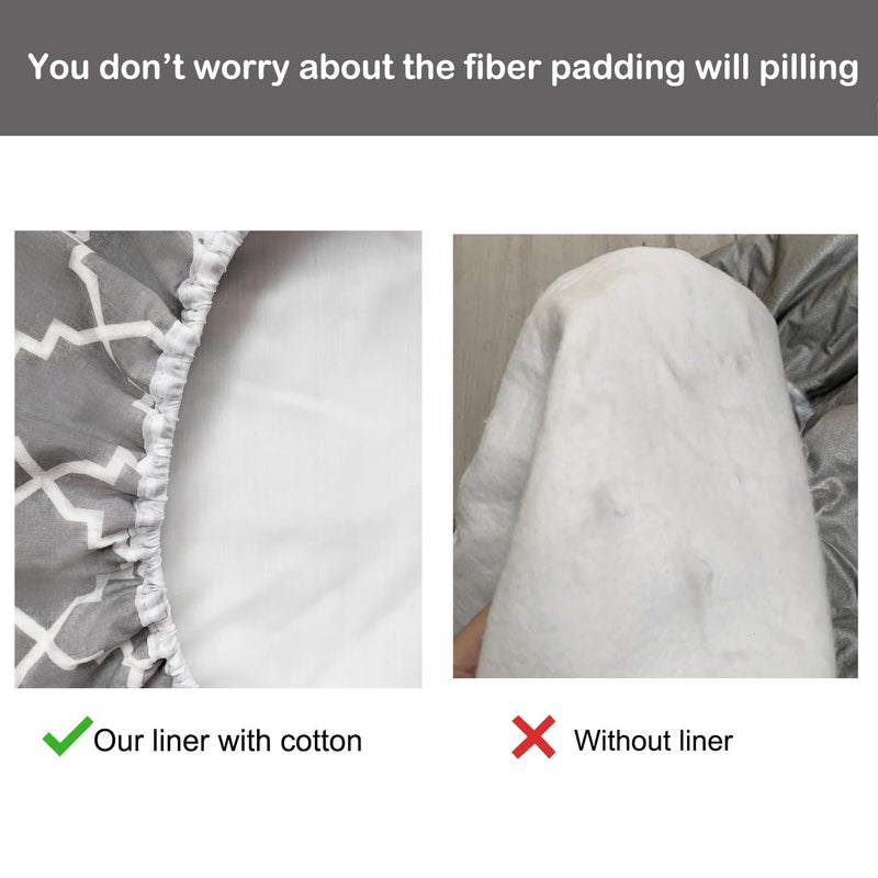 Neccom غطاء وطاولة كي نيكوم بحجم قياسي 15"x54"، مقاوم للاحتراق والبقع مع حافة مرنة، padding كي ثقيل إضافي من القطن لغطاء طاولة الكي - Image 5