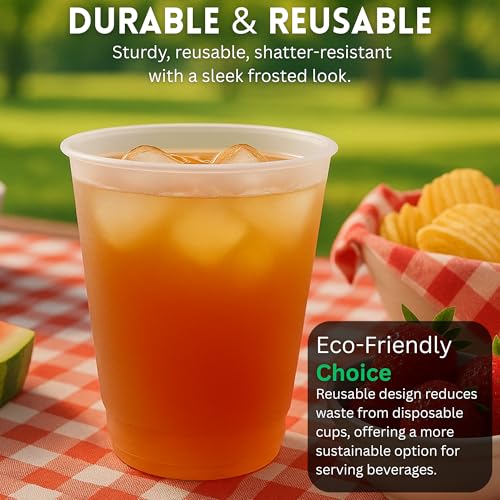 Concession Essentials – 12oz Frost Flex Plastic Cups – Shatterproof Reusable Drinkware for Parties, Weddings & Events – 50 Pack - Image 3