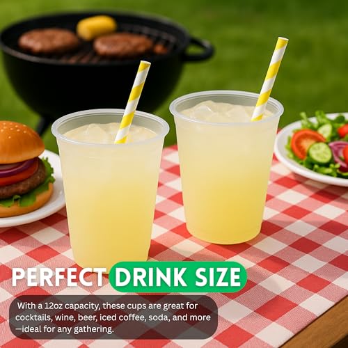 Concession Essentials – 12oz Frost Flex Plastic Cups – Shatterproof Reusable Drinkware for Parties, Weddings & Events – 50 Pack - Image 4