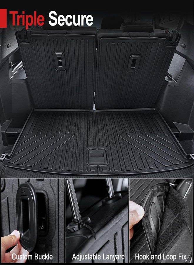 HOUCLEMIC Cargo Mat with Backrest Mat Compatible with 2018-2024 Volkswagen Atlas-All Weather Black TPE Cargo Liner for VW Atlas SE SEL Accessories-6&7 Seats 2022 2023 2024 - Image 3
