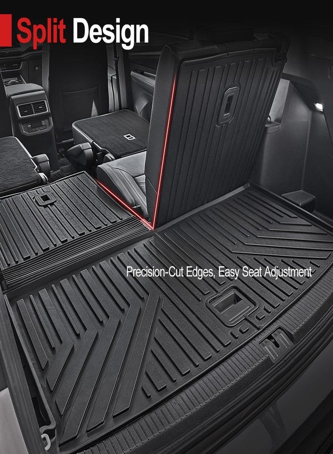 HOUCLEMIC Cargo Mat with Backrest Mat Compatible with 2018-2024 Volkswagen Atlas-All Weather Black TPE Cargo Liner for VW Atlas SE SEL Accessories-6&7 Seats 2022 2023 2024 - Image 2