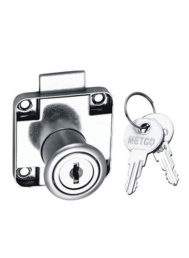 Met Craft Steel Metco Multipurpose Drawer Lock with 2 Reversible Key (Silver) - Pack of 24 - Image 2