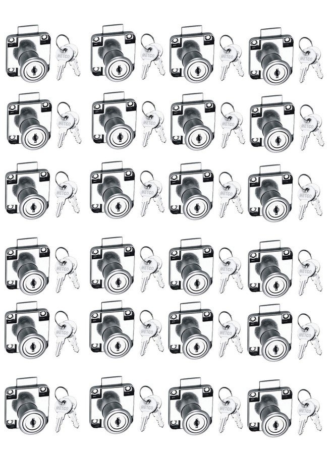 Met Craft Steel Metco Multipurpose Drawer Lock with 2 Reversible Key (Silver) - Pack of 24 - Image 1