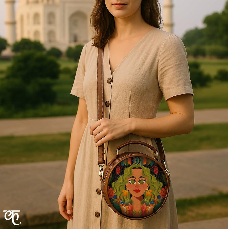 Kalankit Floral Sling Bag for Women & Girls | Stylish Crossbody & Round Side Bag with Adjustable Strap | Birthday Gift | Useful & Fashionable - Image 5