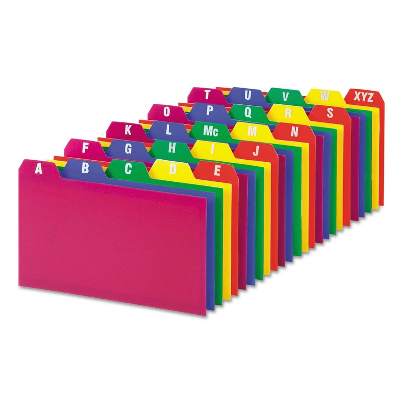 Oxford Poly Index Card Guide Set, 3 x 5 Inches, A-Z, 1/5 Inch Cut Tabs, Assorted Colors, 25 per Set (73153) - Image 1