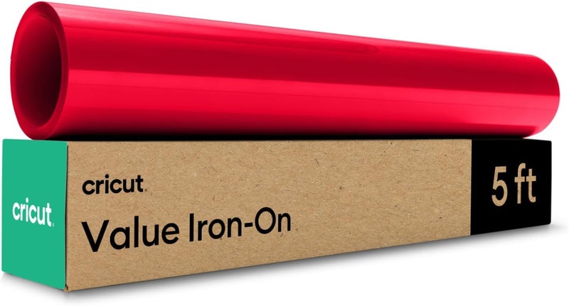 Cricut Value Iron On, Red (12in x 5ft roll) - HTV Heat Transfer Vinyl - Image 1