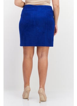 Zero Women Textured Mini Skirt, Blue  - Image 2