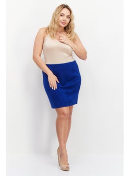 Zero Women Textured Mini Skirt, Blue  - Image 3