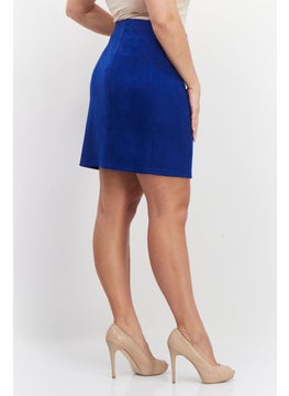 Zero Women Textured Mini Skirt, Blue  - Image 4