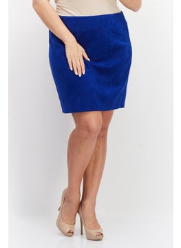 Zero Women Textured Mini Skirt, Blue  - Image 1