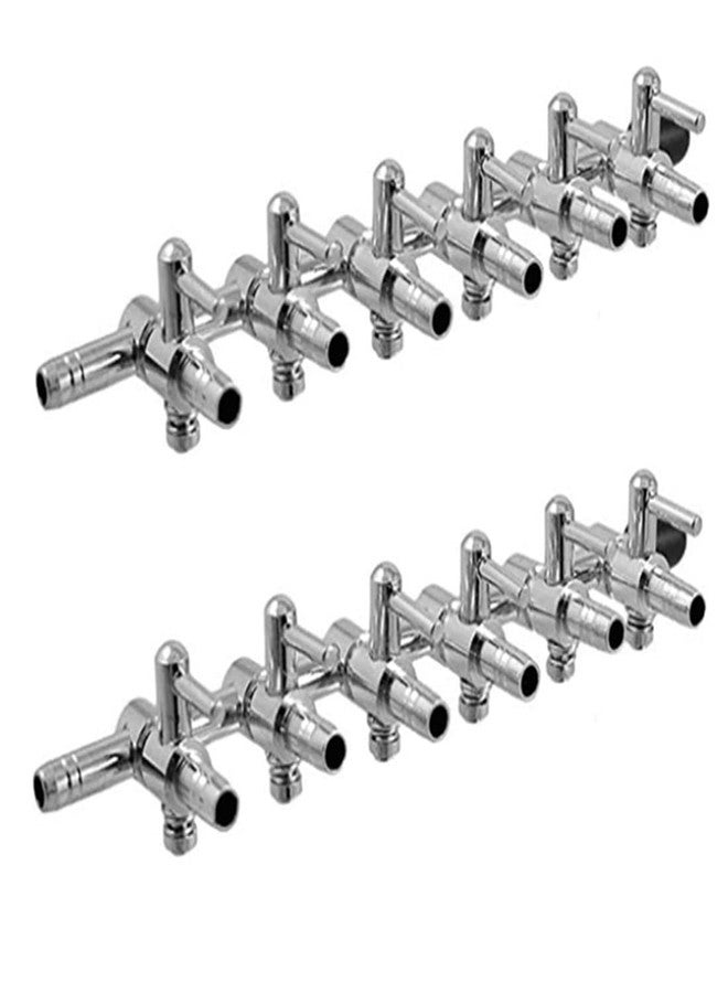bnafes مضخة تدفق هواء متعددة الاتجاهات بستة منافذ لحوض السمك من bnafes، عبوة من قطعتين - Image 4