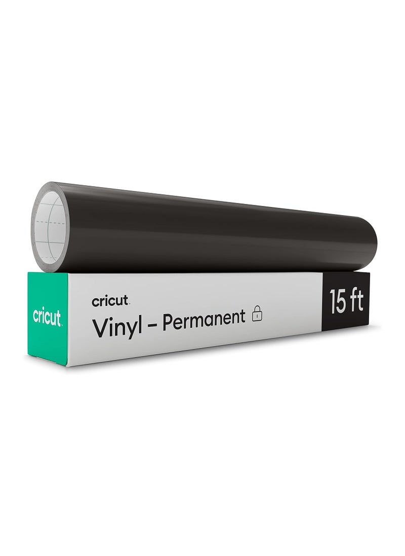 Cricut Cricut Premium Vinyl - Permanent, 12” x 180”, Adhesive Decal Bulk Roll - Black 