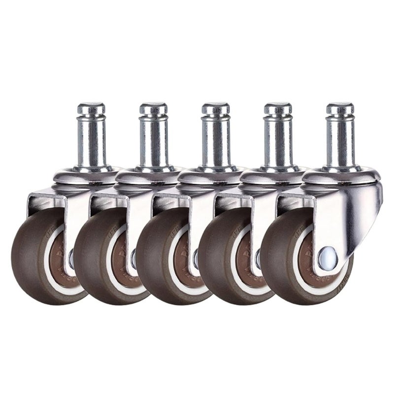 نوع الربيع 1 5 بوصة 5 قطع عجلات دوارة من المطاط الناعم بديلة لكراسي المكاتب والأثاث - Image 2