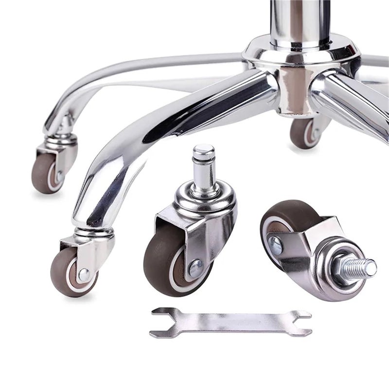 نوع الربيع 1 5 بوصة 5 قطع عجلات دوارة من المطاط الناعم بديلة لكراسي المكاتب والأثاث - Image 3